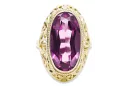 Ring Vintage craft Amethyst 14K Yellow gold vrc184y